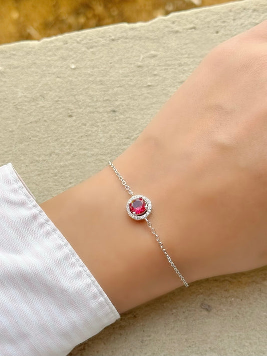 Circle Stone Red Color Bracelet