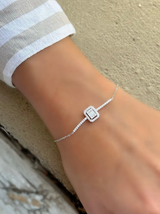 Square Stone Baguette Design Bracelet