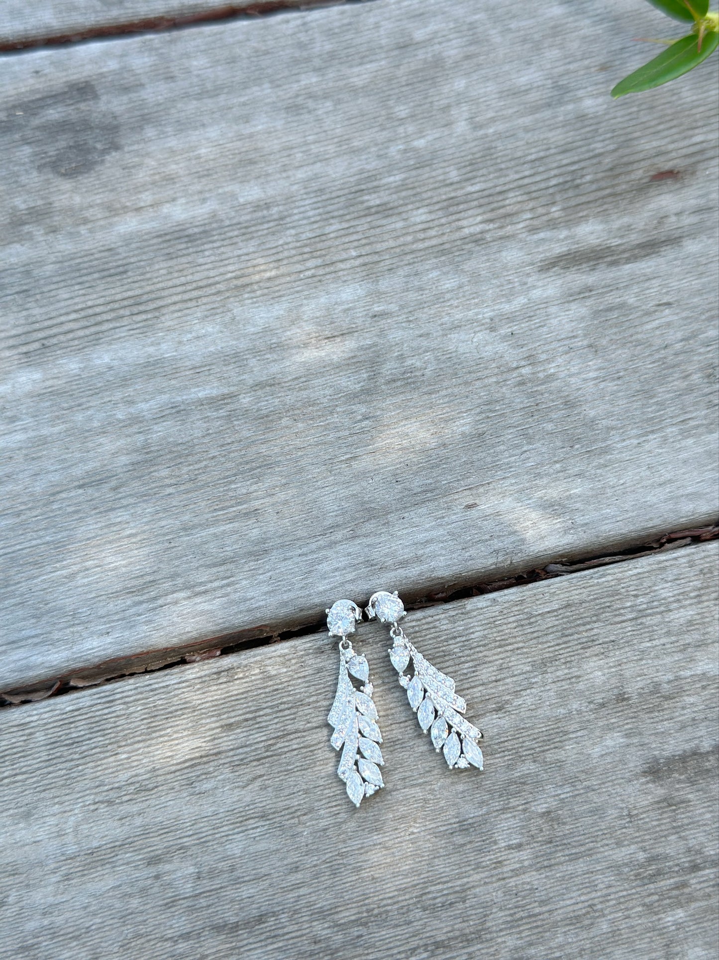 Drop Earrings White Stones