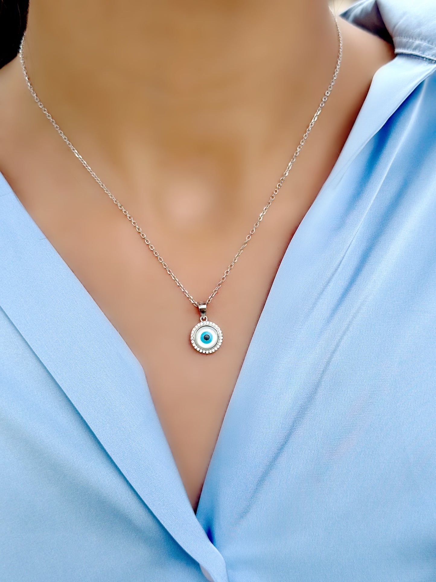 Round Evil Eye Necklace