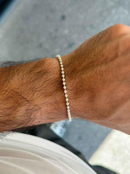 Silver Beads Bracelet Design For Men