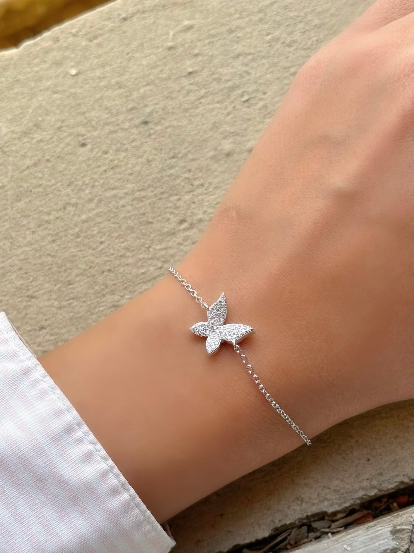 White Butterfly Bracelet