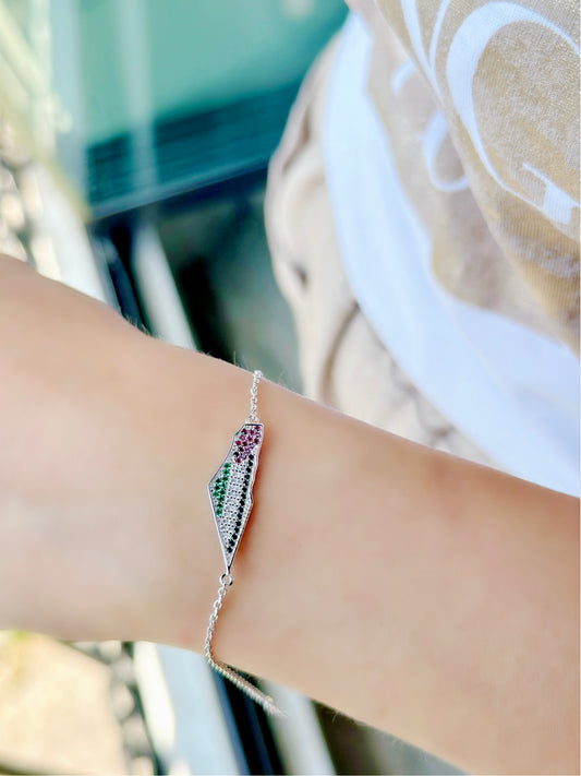 Palestine Map Bracelet