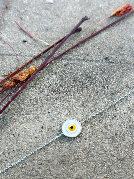 Evil Eye Round Shape Bracelet Yellow & White Colors