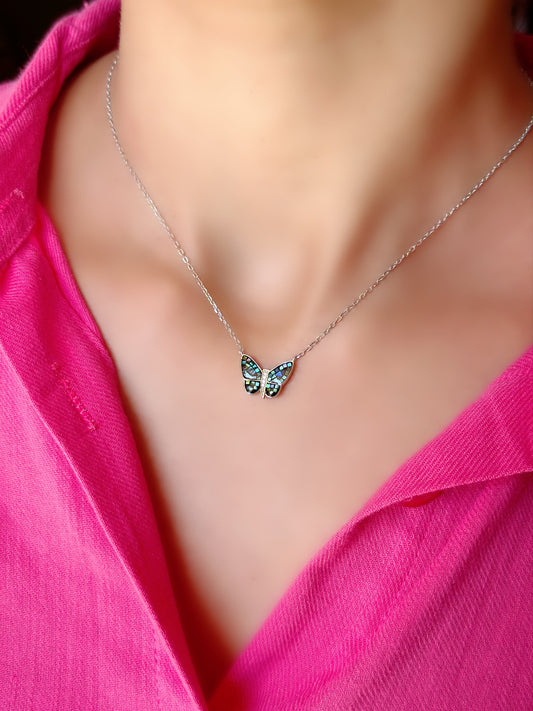 Coloured Butterfly Necklace