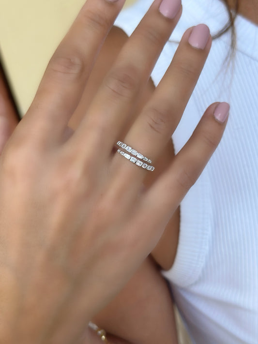 Adjustable Square Stones Ring