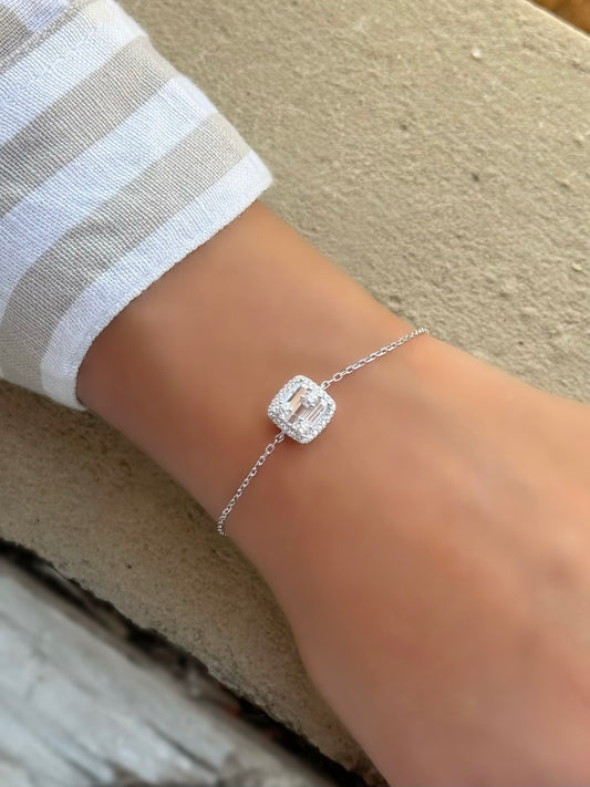 Cushion Cut Design Stone Bracelet