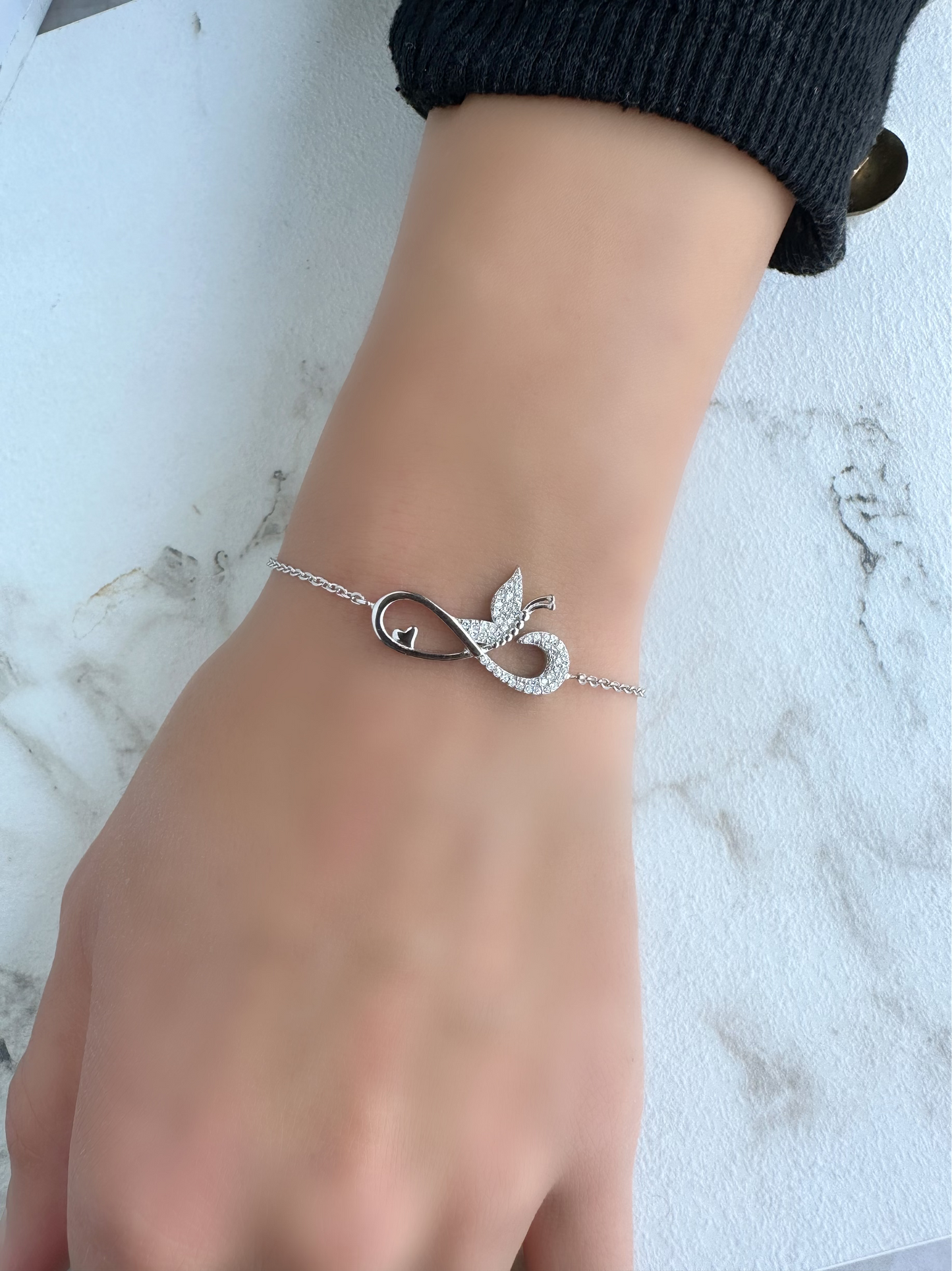 Infinity & Butterfly Design Bracelet